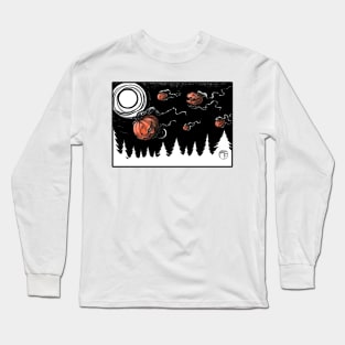 Night of the Jack o Lantern - Black Outlined Design Long Sleeve T-Shirt